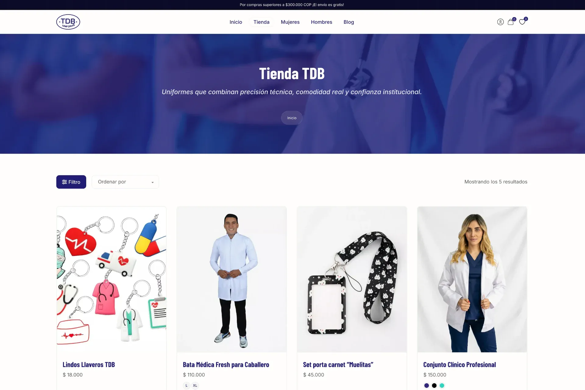 Colecciones y atributos de TDB Uniforms