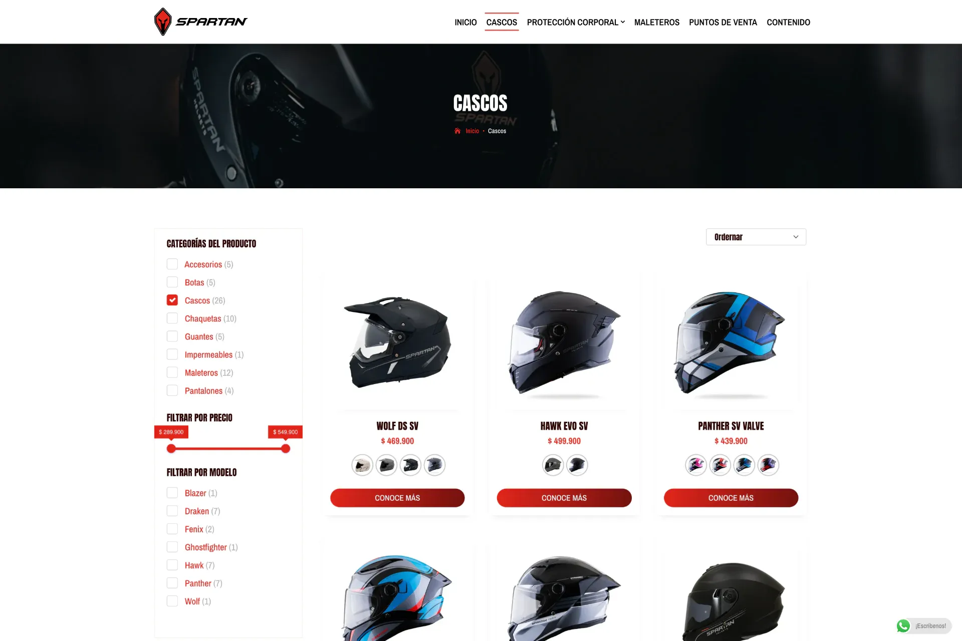 Categorías de equipamiento de Spartan Helmets